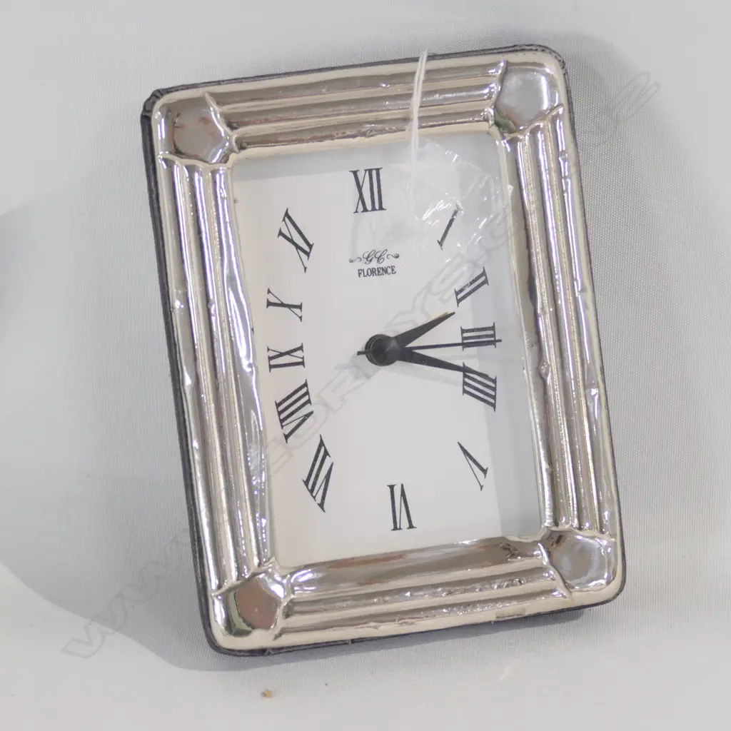 ITALIAN .925 SILVER FRAMED CLOCK Image 1++