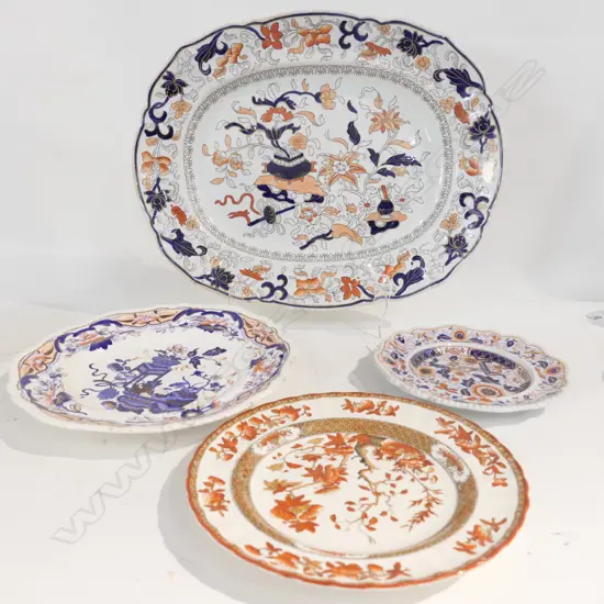 MASONS IRONSTONE ASHET +3 ASST PLATES L 380 MM 