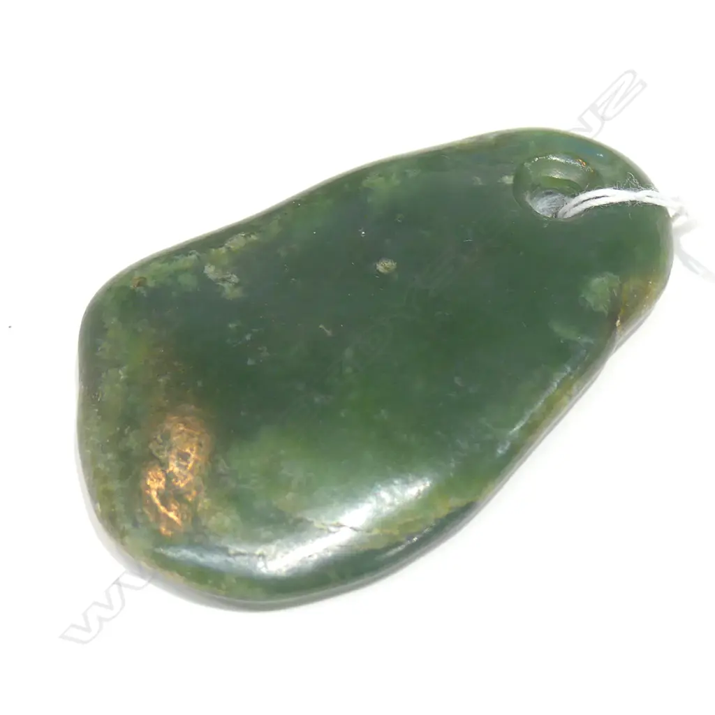 POUNAMU PEBBLE PENDANT w OLD SUSPENSION HOLE Image 1++