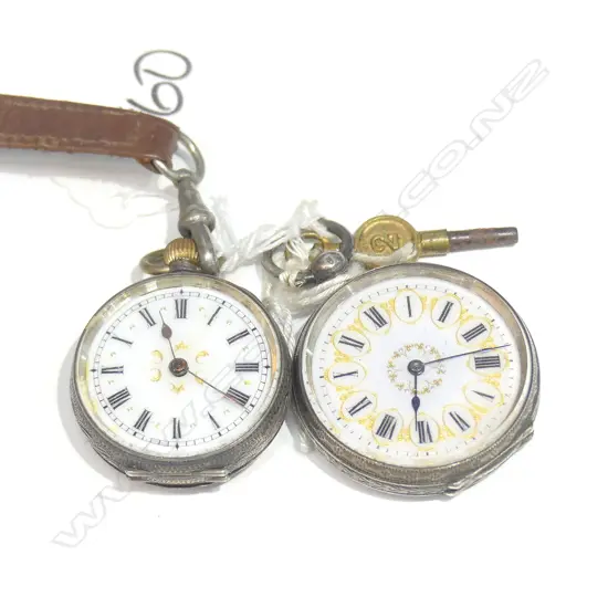 SILVER KEYWIND POCKET WATCH & SILVER LEVER WIND POCKET WATCH