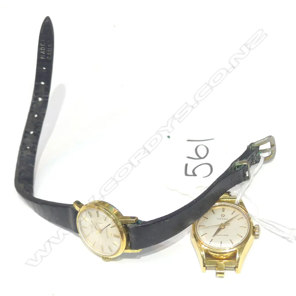 OMEGA 18ct GOLD LADY'S WRISTWATCH (NO STRAP) & OMEGA GOLD PLATED LADY'S WRISTWATCH Image 1++