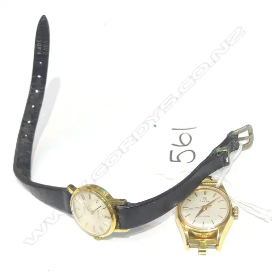 OMEGA 18ct GOLD LADY'S WRISTWATCH (NO STRAP) & OMEGA GOLD PLATED LADY'S WRISTWATCH