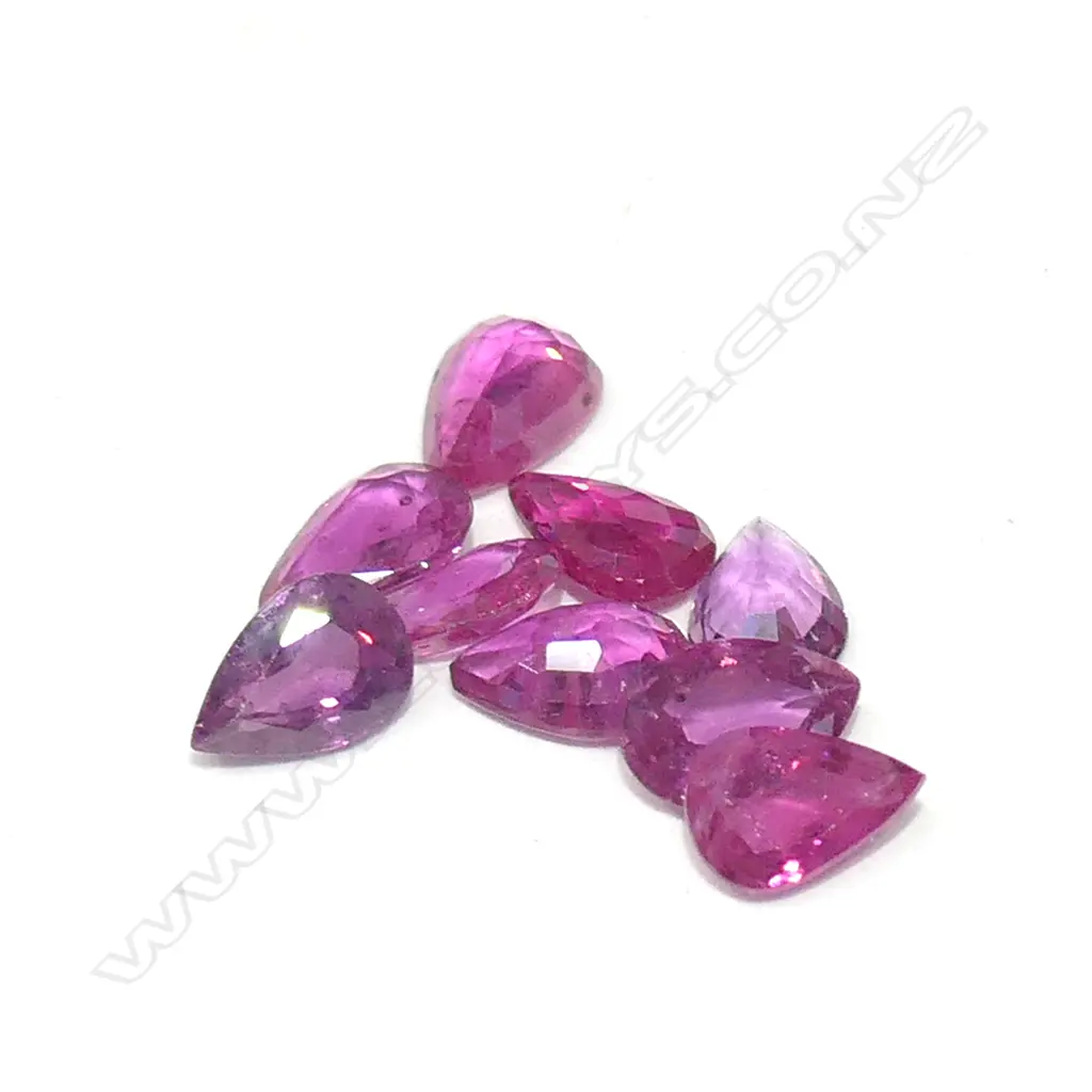 9 X  RUBIES PEAR CUT TOTAL 5CT Image 1++