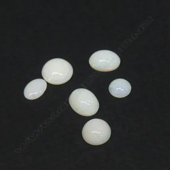 6 MILKY WHITE OPALS