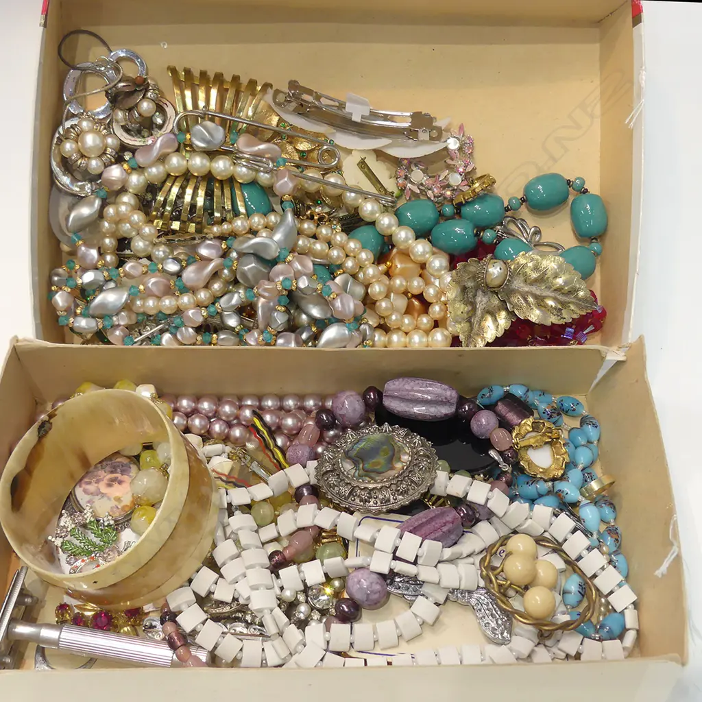 2 BOXES OF COSTUME JEWELLERY Image 1++