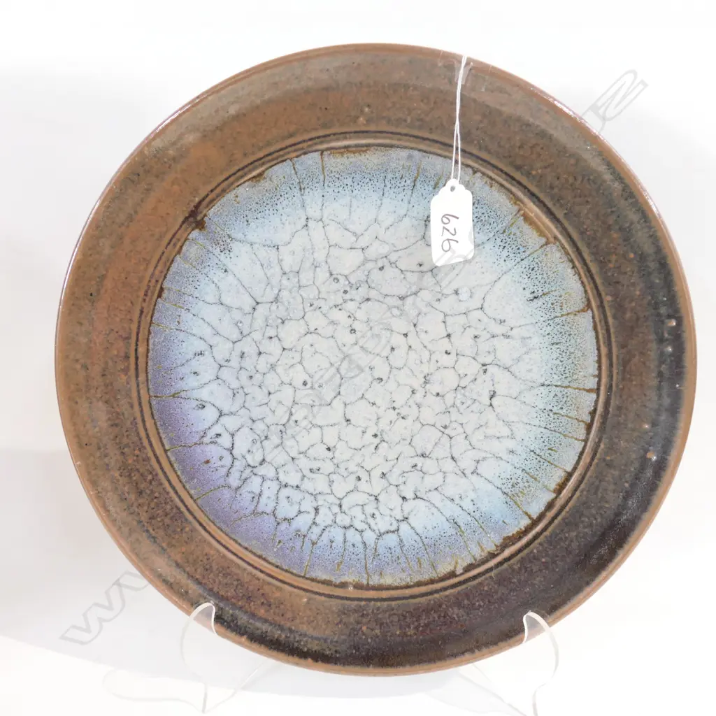 PETER STICHBURY WALL PLATE TENMOKU & JUN GLAZE D.285mm Image 1++