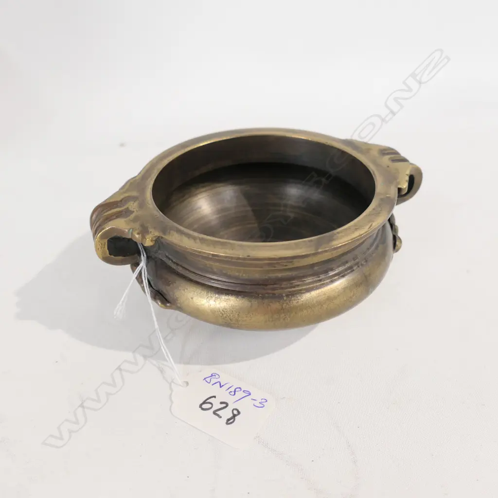 OLD CHINESE BRONZE INCENSE BURNER DIA. 100MM Image 1++