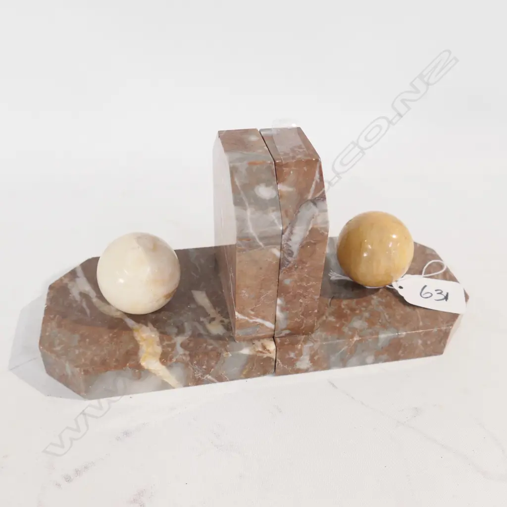PR ART DECO MARBLE BOOKENDS  Image 1++