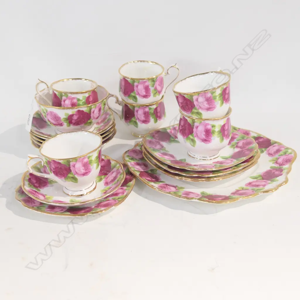 ROYAL ALBERT OLD COUNTRY ROSES TEASET. PLATE, 6 CSPs + SUGAR BOWL Image 1++