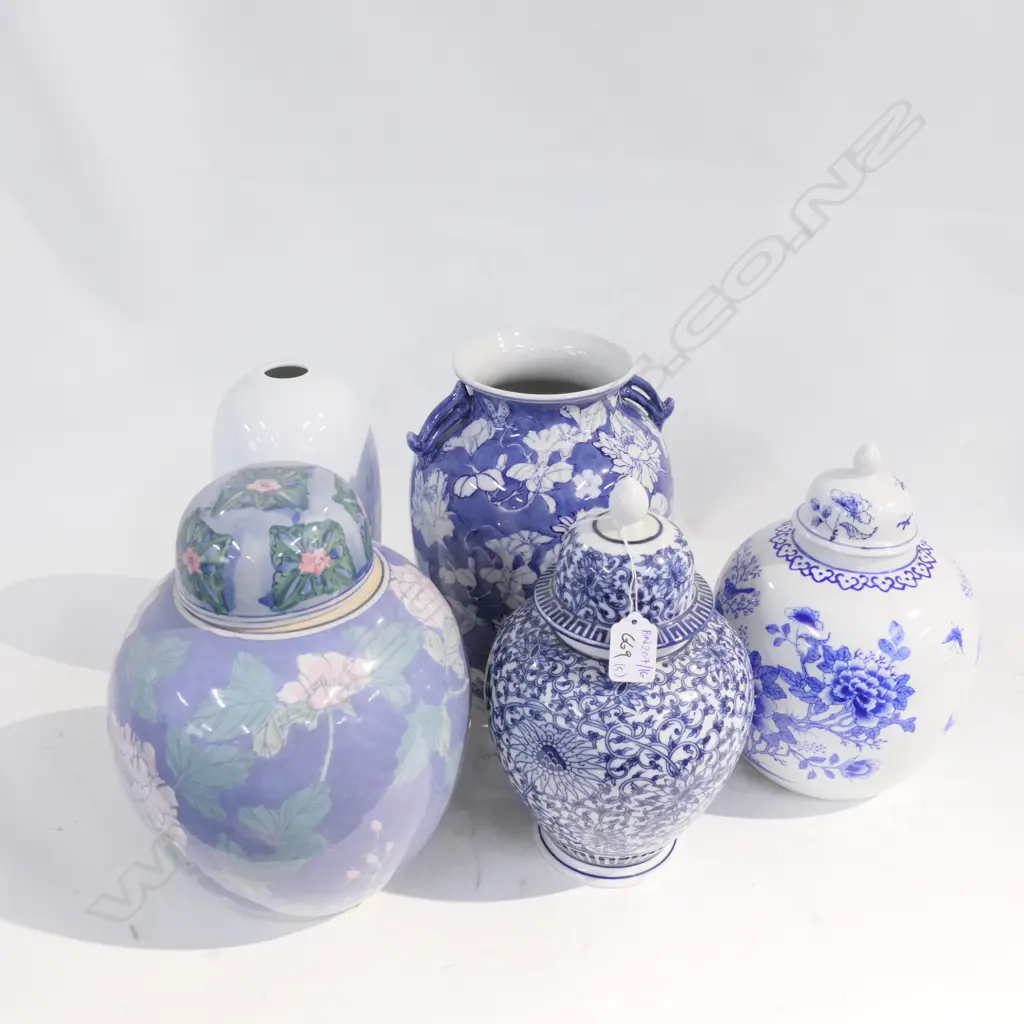 5 ASIAN VASES; GINGER ETC Image 1++