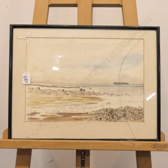 J CURNOW W/COLOUR WAITING FOR THE TIDE  340 MM X 240 MM