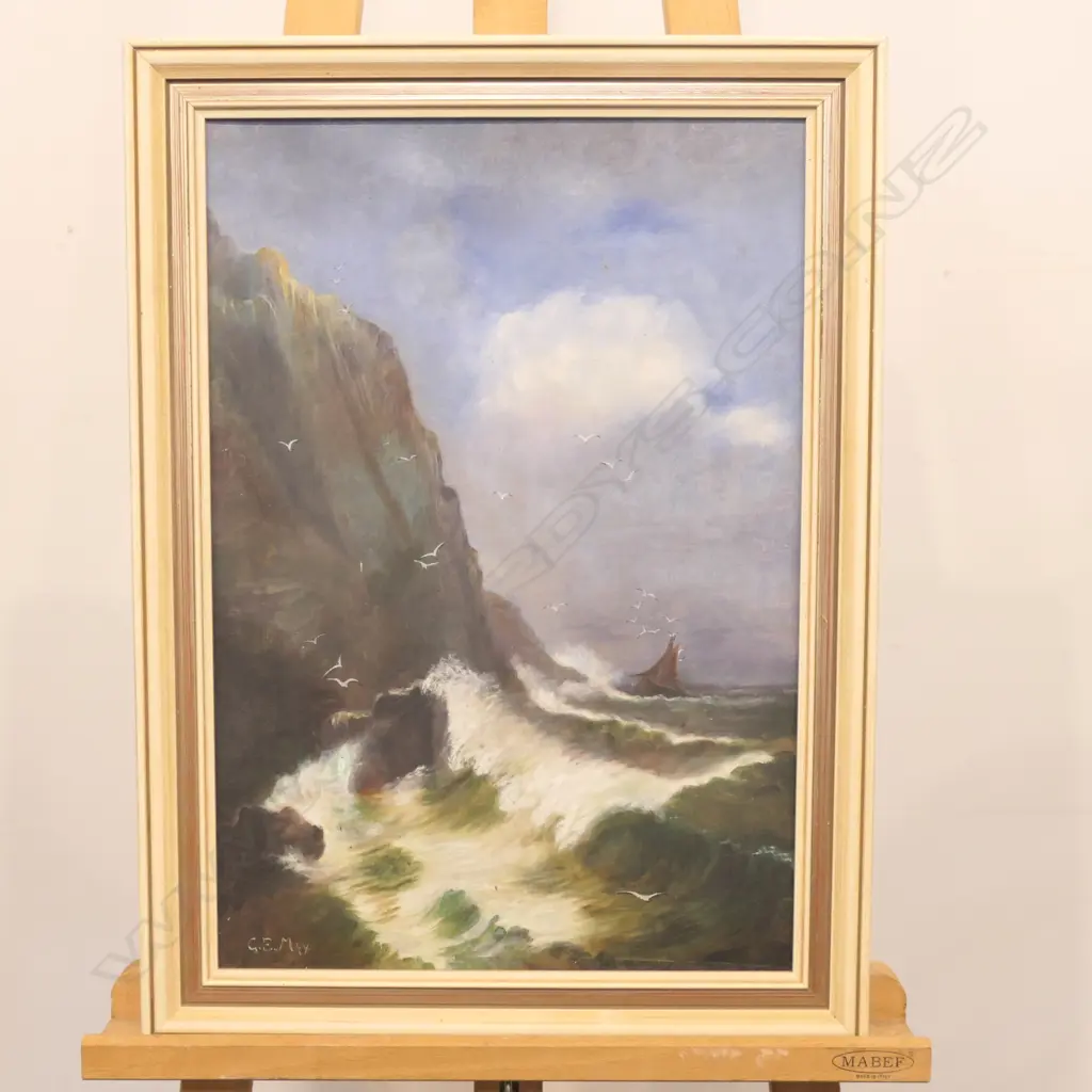 G E MAY COASTAL OIL PAINTING 580MM H 430MM W Image 1++