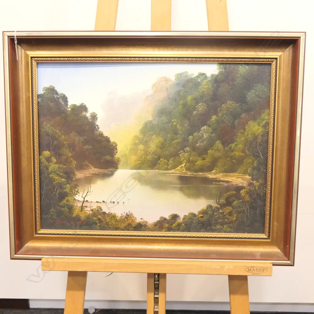 ROBERT WOOD OIL PAINTING LAKE WAIKAREMOANA 490MM H 610MM W Image 1++