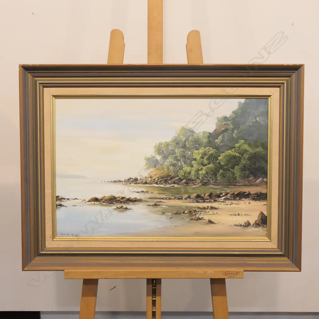 OIL ROCKY BAY ALONG THE THAMES COAST COROMANDEL BY DAVID STONE 780MM W 580MM H Image 1++