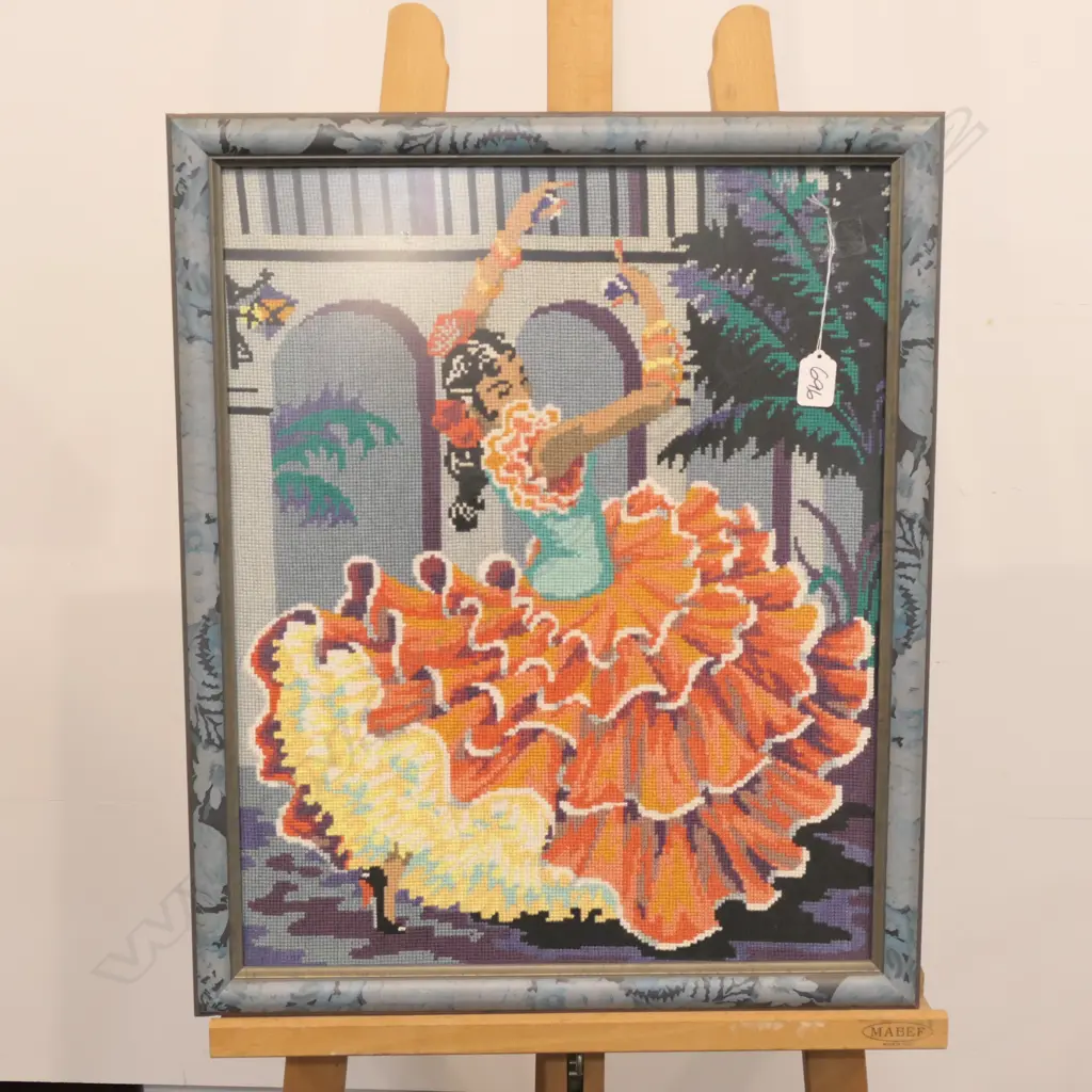 NEEDLEWORK SPANISH DANCER 610MM H 500MM W Image 1++
