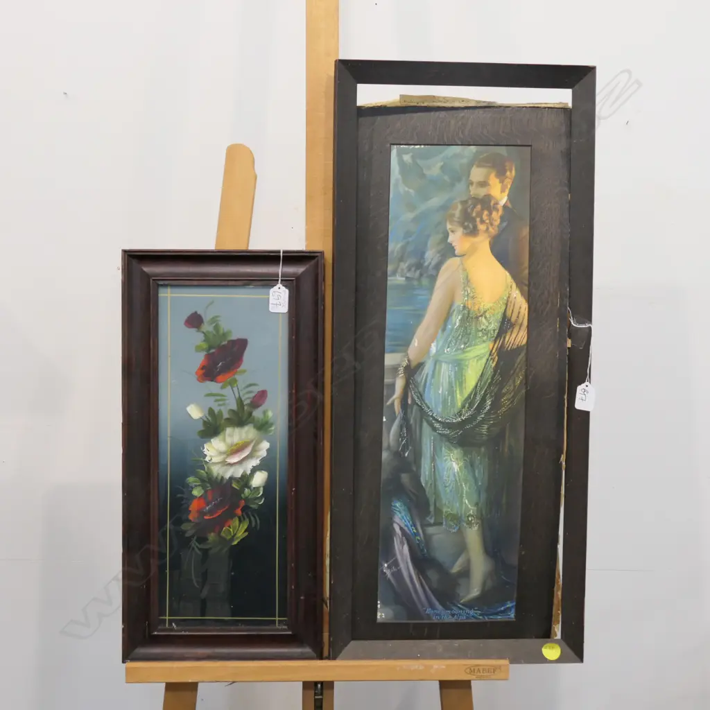 FLORAL STILL LIFE + 1920S FRAMED PRINT L 790 MM Image 1++