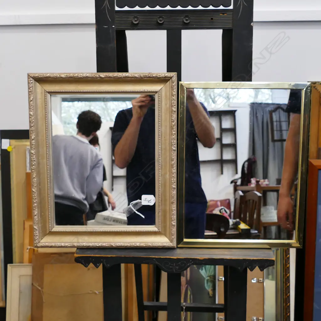 TWO GOLD FRAMED MIRRORS Image 1++
