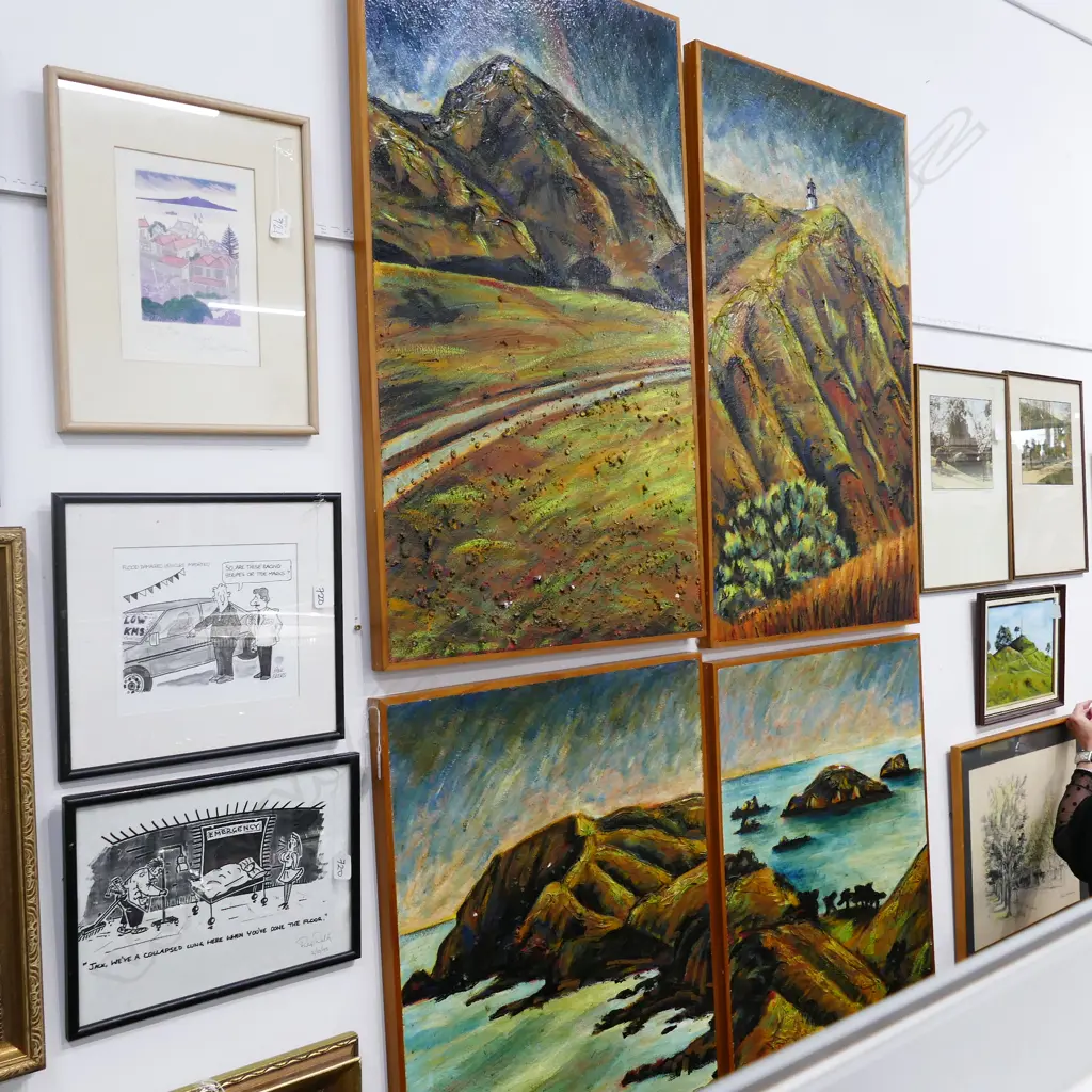 4 NORTHLAND OIL PANELS BY MILNE OCT '89 1030MM H X 620MM W Image 1++