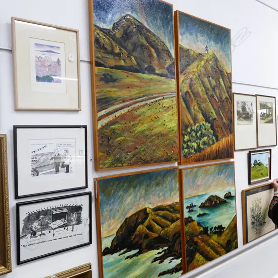 4 NORTHLAND OIL PANELS BY MILNE OCT '89 1030MM H X 620MM W