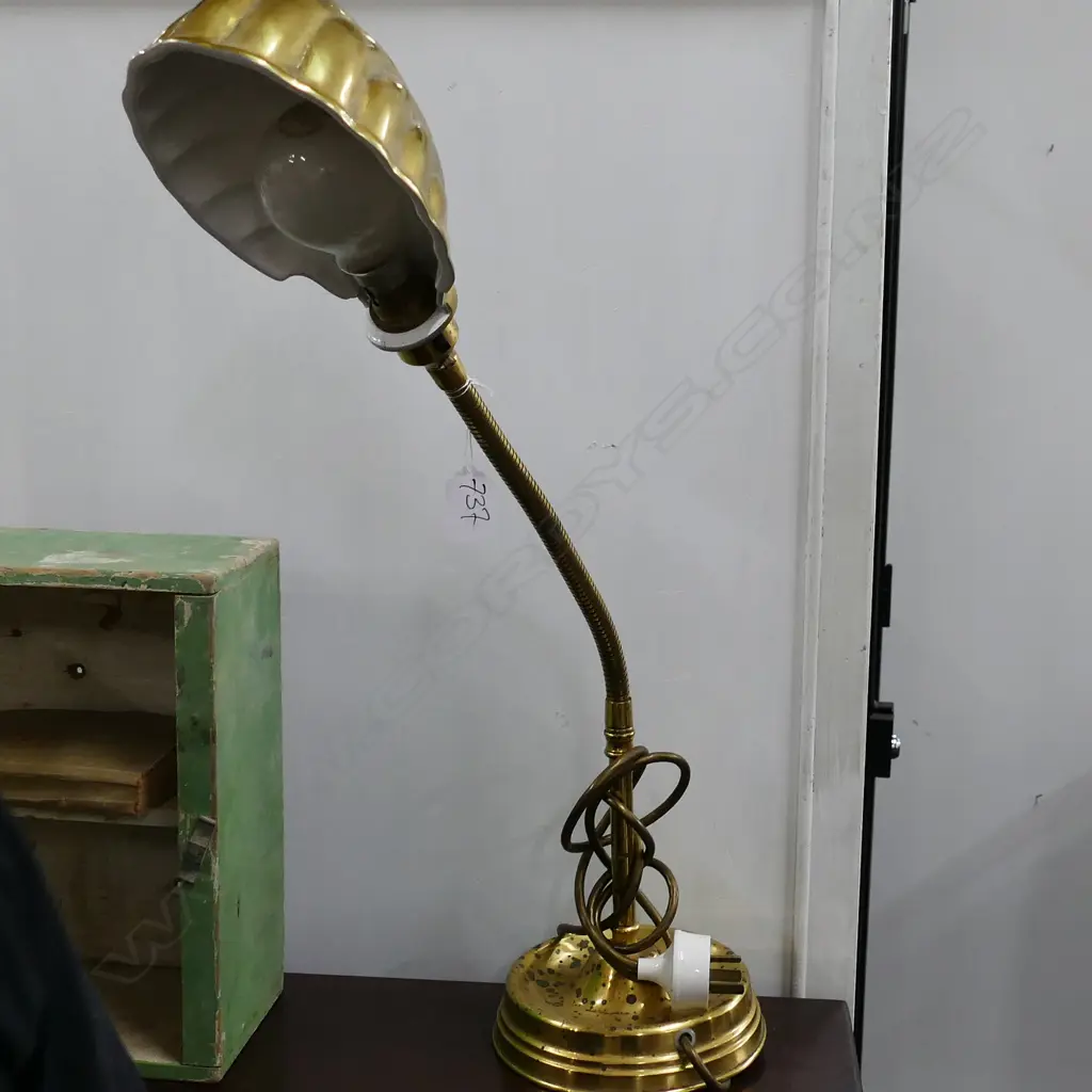 BRASS SHELL DESK LAMP H 690 MM Image 1++