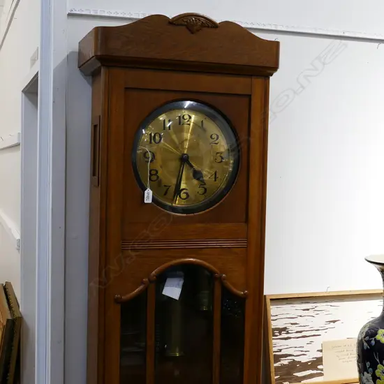 OAK LONG-CASE CLOCK -  WORKING 