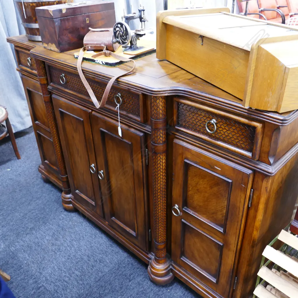 GEORGIAN STYLE SIDEBOARD WITH INLAY LEATHER  L. 1500MM Image 1++
