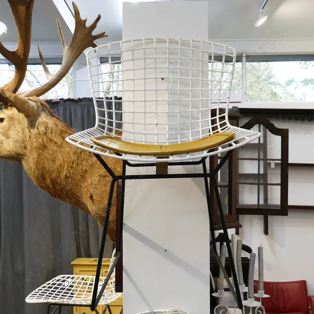 4 HARRY BERTOIA STYLE WIRE CHAIRS Image 1++