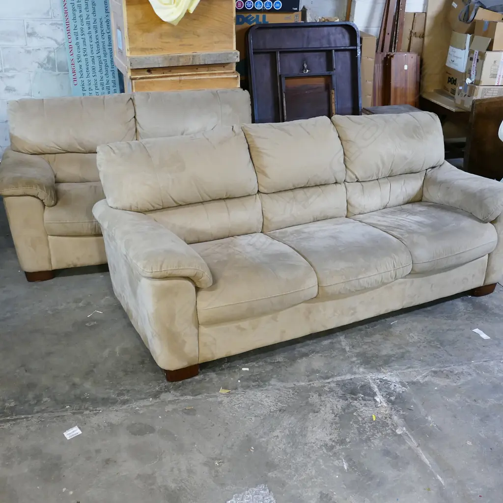 3 AND 2 SEATER MICROSUADE LOUNGERS Image 1++