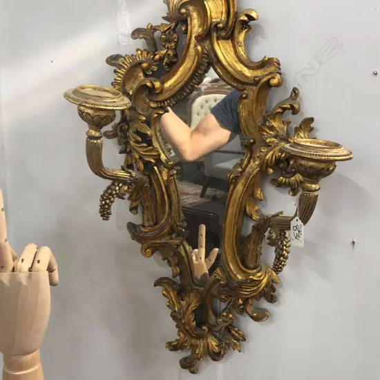 PR GILT ROCOCO STYLE WALL SCONCES