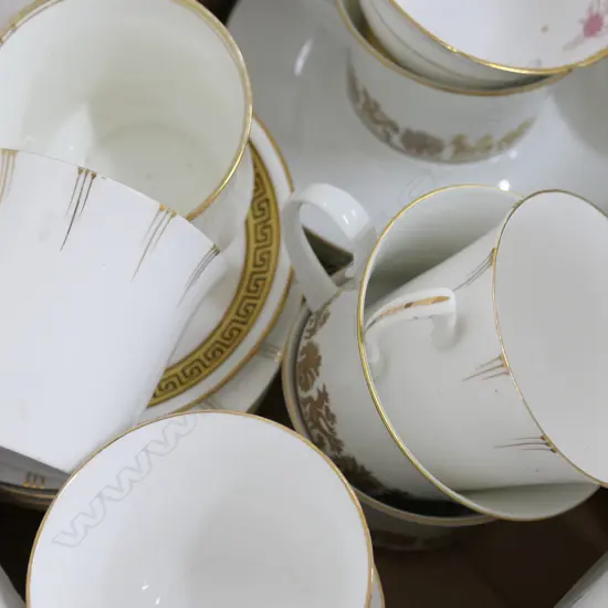 ASST. WHITE CHINA TEACUPS