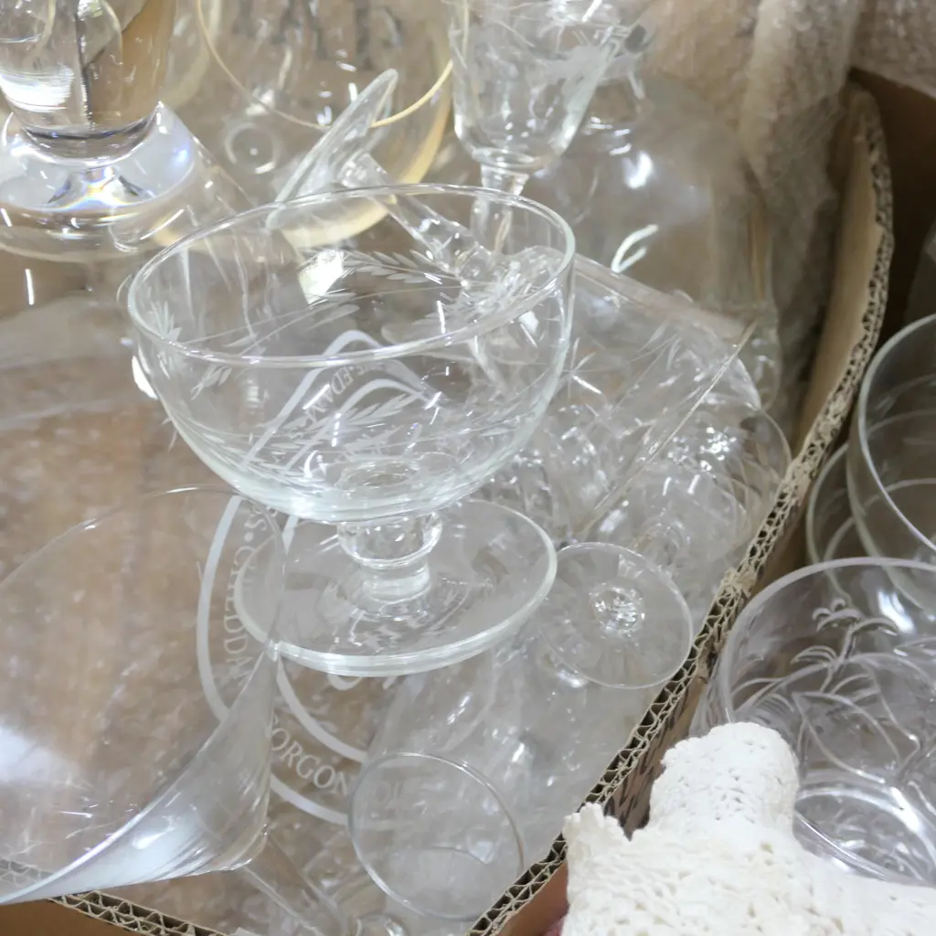 BOX OF ASST CRYSTAL/HORSE CUSHIONS ETC Image 1++