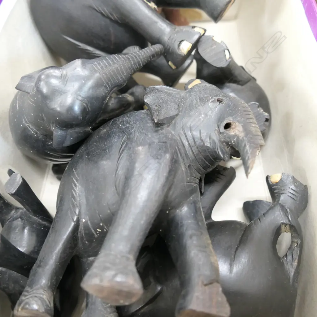 LOT ASST CARVED ELEPHANTS Image 1++