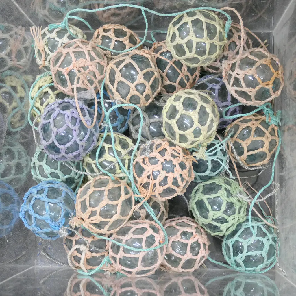 25 SMALL OLD GLASS FISHING FLOATS.... Image 1++