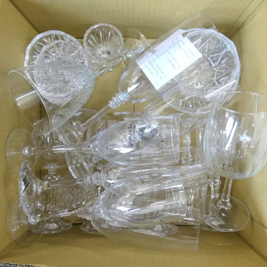 BOX LOT ASST. WINE / CHAMPAGNE GLASSES