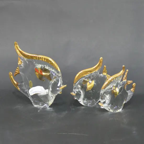 3 MURANO GLASS FISH - TALLEST H. 160MM