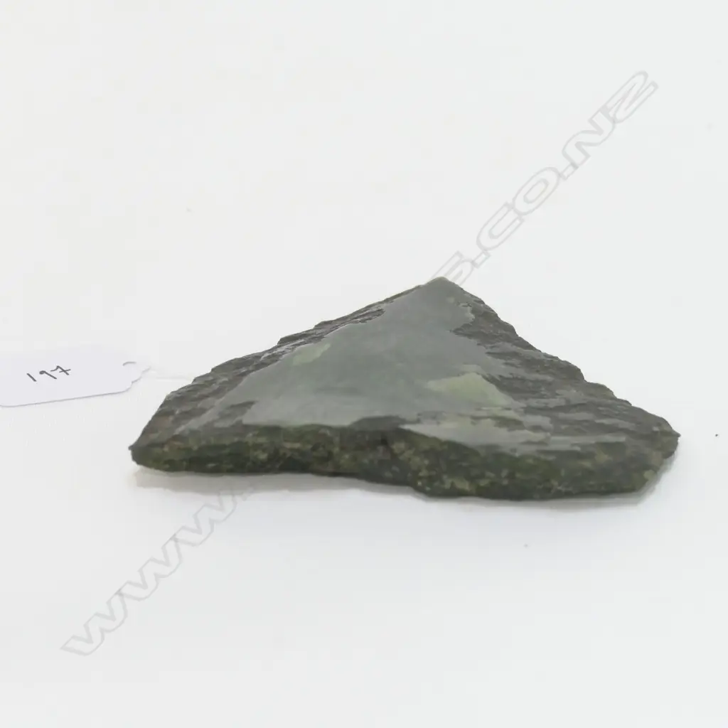 WORKED PIECE NZ GREENSTONE/NEPHRITE 110X110mm Image 1++