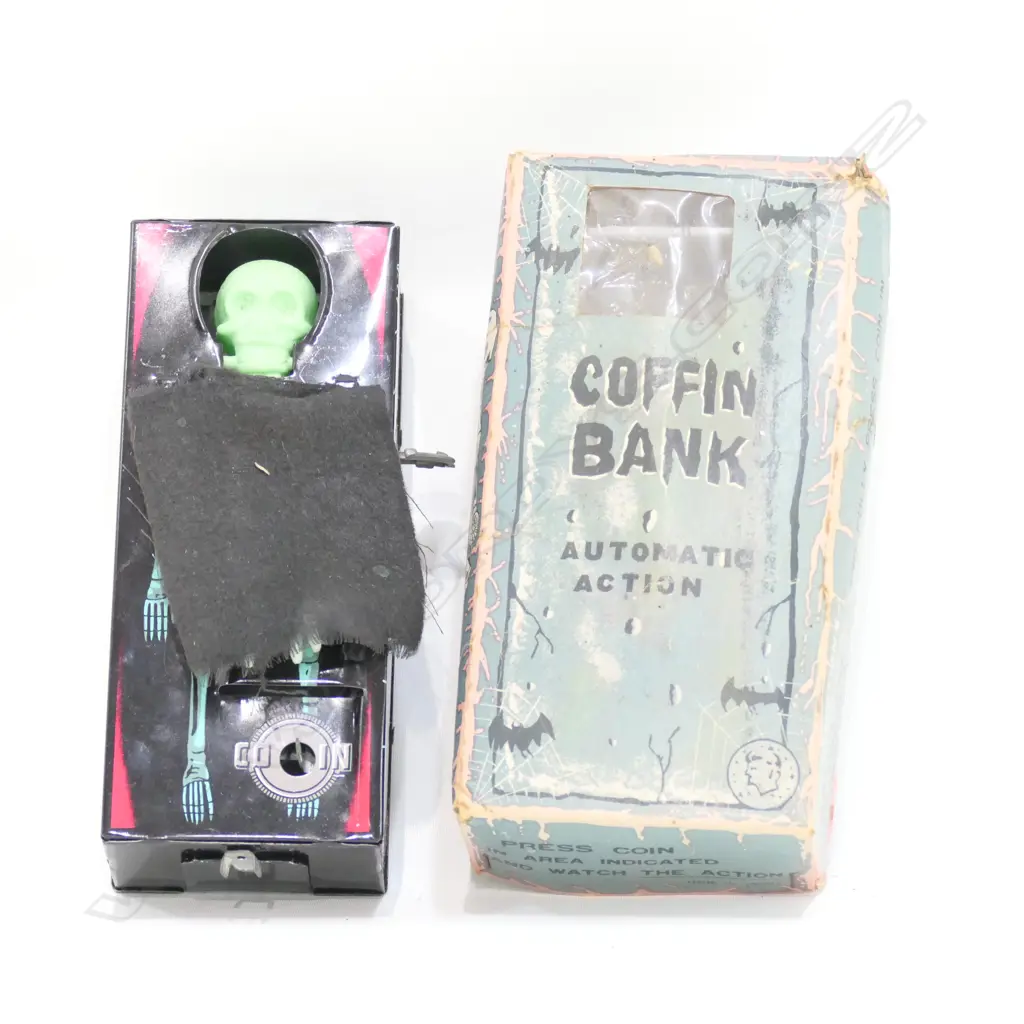 C/WORK COFFIN BANK IN ORIGINAL BOX Image 1++