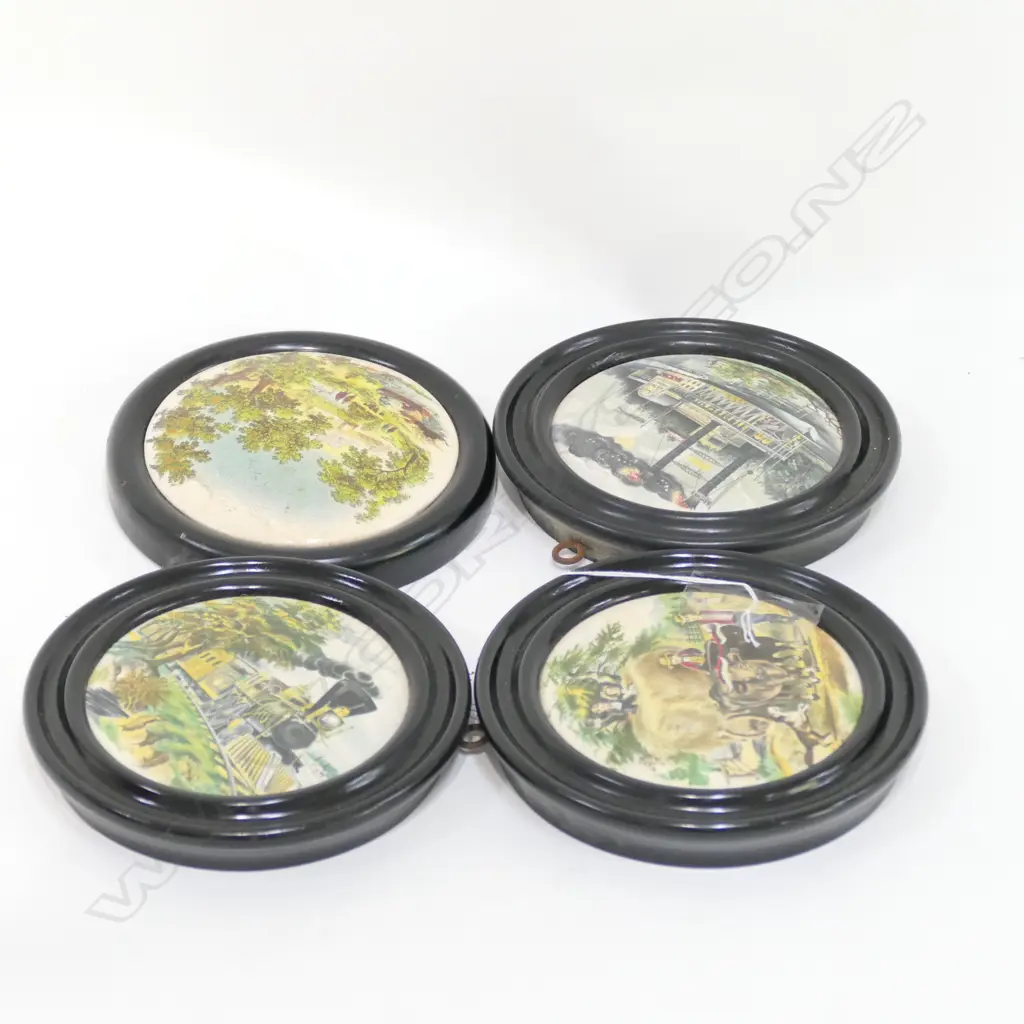 4 FRAMED VICT POT LIDS Image 1++