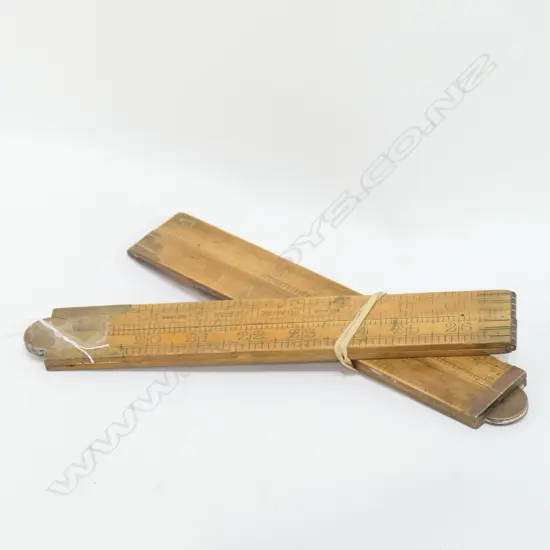 2 VINTAGE RABONE 1380 36 FEET FOLDING BOXWOOD RULES