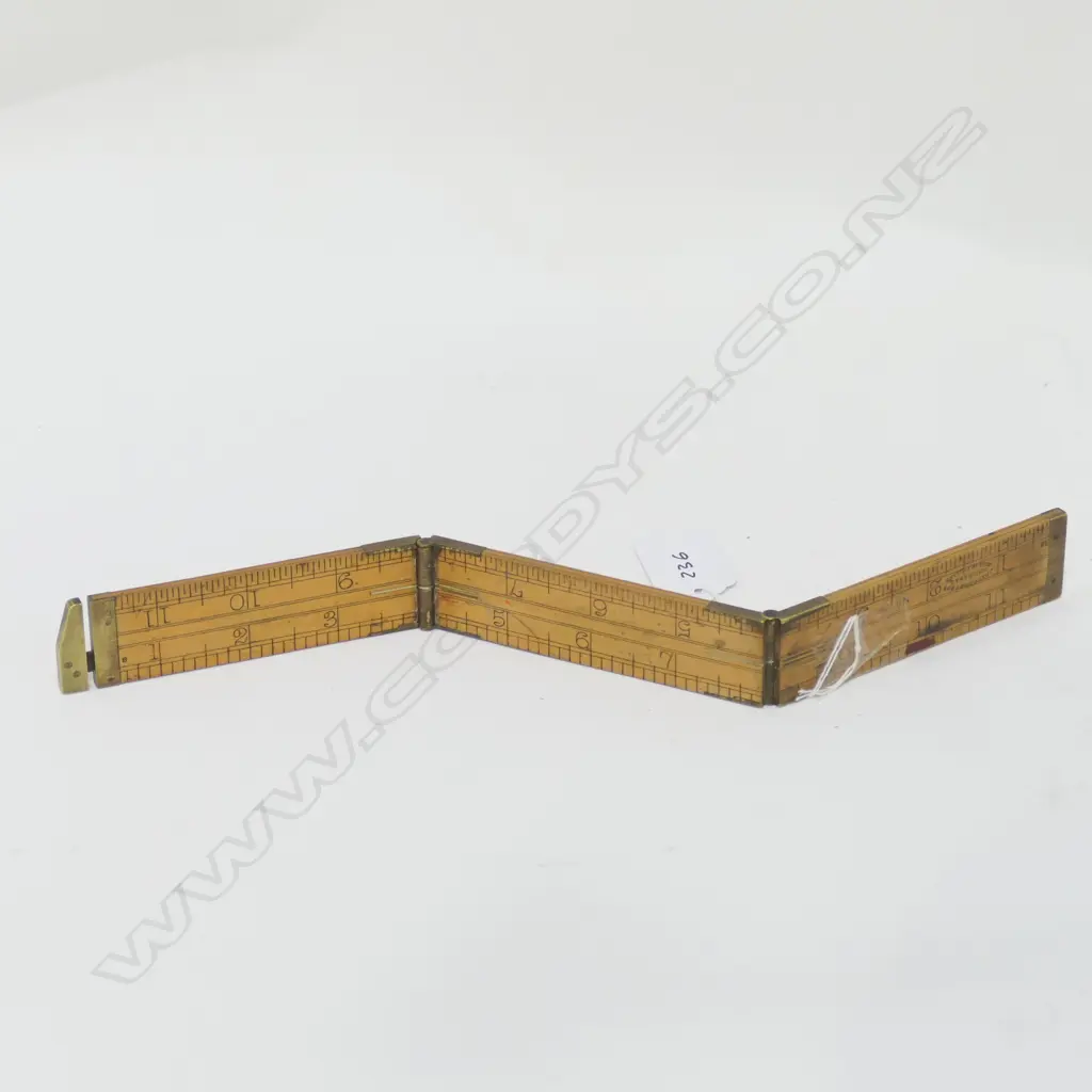 RARE VINTAGE J RABONE 1214 IRON MONGERS 3 FOLD BOXWOOD RULE Image 1++