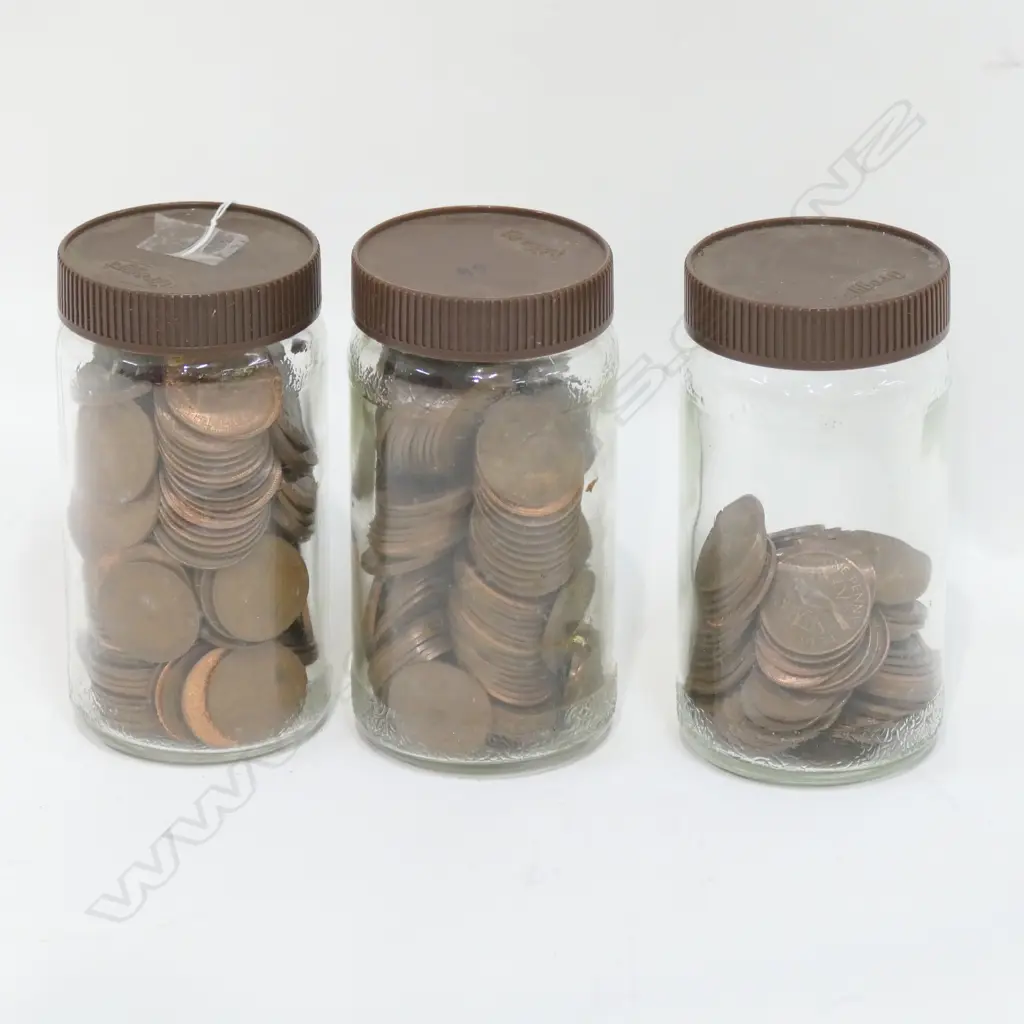 3 JARS NZ PENNIES Image 1++