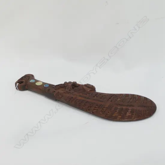 VINTAGE MAORI CARVED WAKIAKA PAUA INSERTS