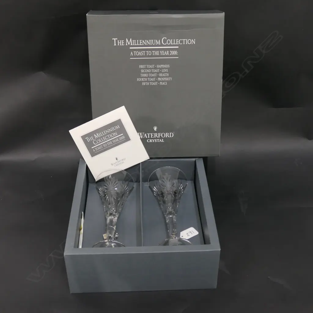 PR BOXED WATERFORD MILLENIUM COLLECTION TOASTING GLASSES Image 1++