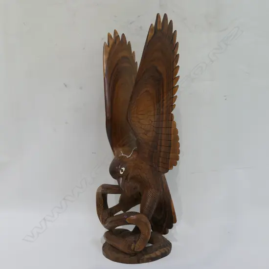 CARVED WOODEN EAGLE H 580 MM