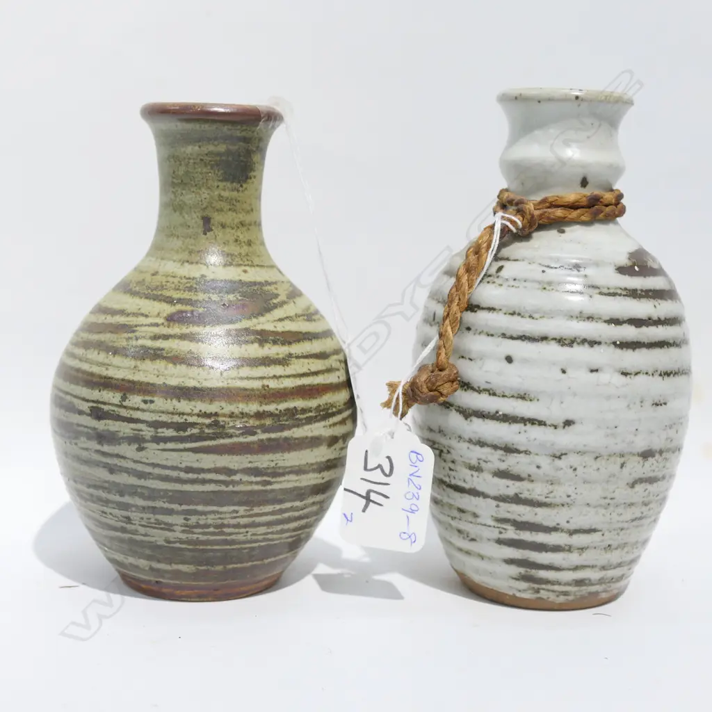 MICHAEL BLOCK X 2 BOTTLE VASES Image 1++