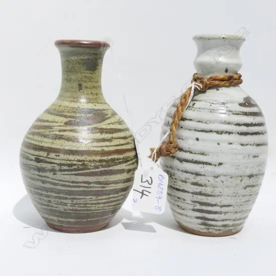 MICHAEL BLOCK X 2 BOTTLE VASES