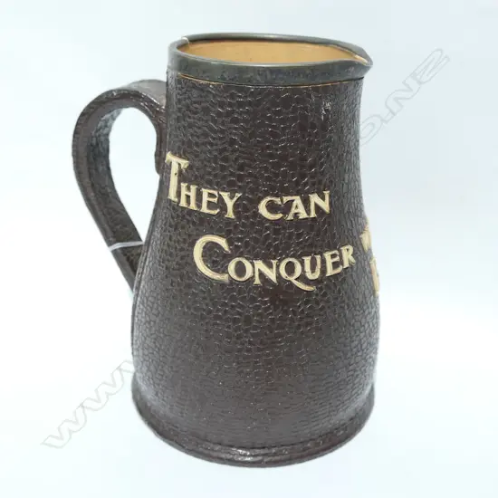 DOULTON LAMBETH JUG CONQUER WHO BELIEVE H 220 MM