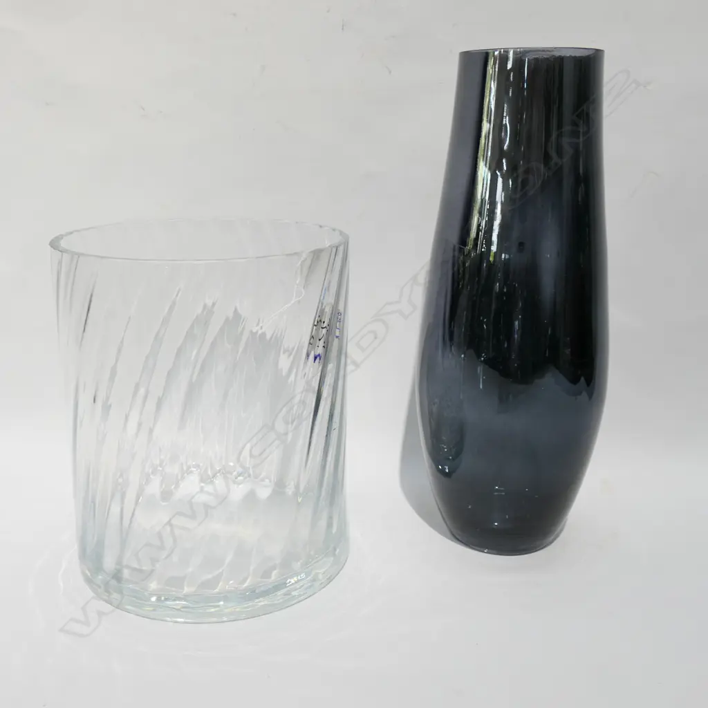 LARGE ORREFORS ICE BUCKET & VASE -MIRRORED INTERIOR Image 1++