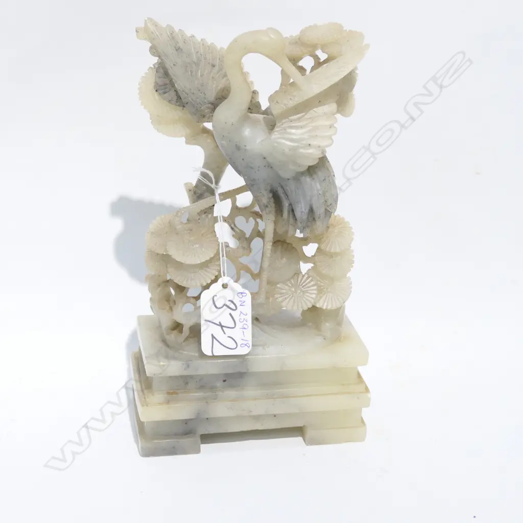 CHINESE SOAPSTONE VASE -CRANE WITH  WINGS EXTENDED Image 1++