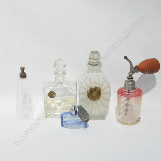 5 ART DECO PERFUME BOTTLES